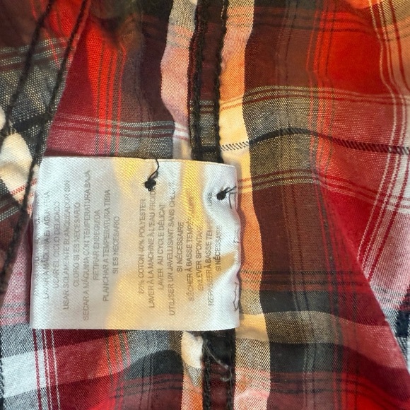 Machine Meds Red and Black Plaid Button Down Shirt Size xl B12 - Picture 4 of 8